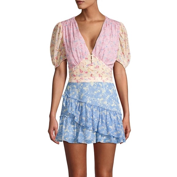 LoveShackFancy Dresses & Skirts - LoveShackFancy Patchwork Floral Bea Dress 6